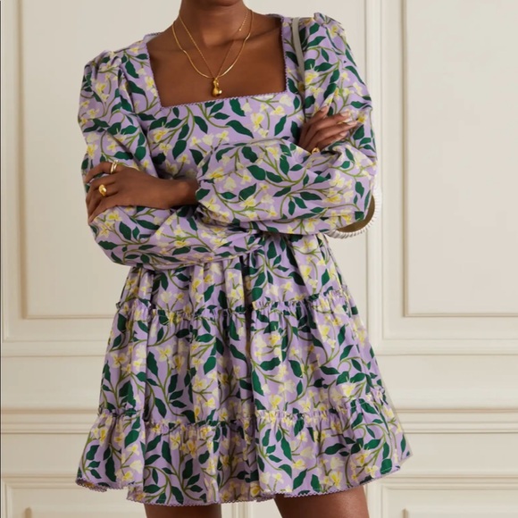 Agua Bendita Dresses & Skirts - NWT Agua Bendita Avena Dos Gardenias Lila Mini Dress  Small